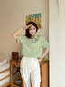 名創(chuàng)優(yōu)品（MINISO）套裝女2025年新款夏季冰絲防曬襯衫短袖女上衣百搭流行運(yùn)動(dòng)兩件套 冰霜綠(純色)+冰霜綠(純色) L /165(防紫外線UPF50+) 曬單實(shí)拍圖