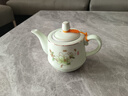 連山閣（LIAN SHAN GE）  陶瓷茶壺過濾家用泡茶器大號功夫茶具單壺帶網(wǎng)隔內(nèi)膽杯子套裝沖茶壺 方壺玉蘭花陶瓷過濾單壺380ml 曬單實拍圖