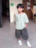 G.DUCKKIDS小黃鴨童裝男童夏裝套裝2025新款寶寶夏季短袖衣服男孩中小童服裝 白色套裝 110 (建議98-105cm 3-4周歲） 曬單實(shí)拍圖