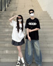 MEDM PLAY潮牌GOODBRAND 彩虹糖果繡珠輕奢短袖T恤 男女同款夏季重磅情侶裝 白色 L 曬單實(shí)拍圖