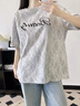 風采兔 絕美字母蕾絲t恤短袖2025新款寬松休閑洋氣甜美減齡設計感潮上衣 黃色 M 曬單實拍圖