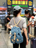 Lee老花牛仔雙肩包街頭潮流帆布背包復(fù)古休閑時尚旅行包通勤電腦包 曬單實拍圖