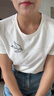 翠貝卡商場(chǎng)同款夏女釘珠修身百搭短袖恤 白色 L 曬單實(shí)拍圖