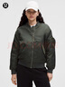 lululemon丨Oversized-Fit 女士超寬松款帶夾層飛行員夾克 LW4CHTS 板巖棕色/軍綠色 M 曬單實(shí)拍圖
