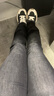 百圖betu女裝秋新款牛仔褲ins風(fēng)高腰大長腿喇叭褲牛仔褲女2308T75 黑色 XS 曬單實(shí)拍圖