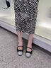 NINE WEST/玖熙粗跟瑪麗珍女鞋2025秋新款法式甜美一字扣帶亮片拼接單鞋 黑/銀 34 (220mm) 曬單實(shí)拍圖