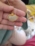 唐后（TH）七夕送女朋友禮物鏤空金絲和田玉項(xiàng)鏈女925銀長(zhǎng)命鎖骨鏈吊墜媽媽生日禮物送女友 曬單實(shí)拍圖
