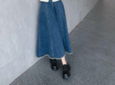 茵曼（INMAN）半身裙女牛仔裙2025春秋女裝新款高腰寬松百搭傘裙長(cháng)裙 淺牛仔藍 M 曬單實(shí)拍圖