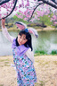 ASK JUNIOR滿印花朵公主裙女童夏時髦蝴蝶結(jié)領(lǐng)時尚潮流兒童裙子 紫色 160 曬單實拍圖