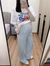 媽媽本色孕婦褲夏季2025新款孕期不勒肚子可調(diào)節(jié)薄款外穿肌理感闊腿山本褲 藍色【孕期產(chǎn)后都可穿奶皮褲】 M 曬單實拍圖