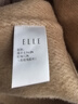 ELLE綿羊毛駱駝絨寬松連帽毛呢外套女2024冬季新款優(yōu)雅羊毛大衣 咖色 L 曬單實拍圖