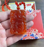 施華索尼亞天然紅瑪瑙關(guān)公吊墜武財(cái)神關(guān)羽霸氣關(guān)二爺項(xiàng)鏈男款護(hù)身符 吊墜配紅繩款 曬單實(shí)拍圖