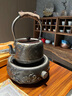奈維斯汀 日本原裝進口鐵壺煮茶器純手工無涂層砂鐵壺燒水壺泡茶老鐵壺 雨龍砂鐵壺+富士山砂鐵電陶爐 曬單實拍圖