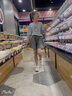 G.DUCKKIDS童裝女童套裝夏季新款時尚運動裝兒童衣服中大童夏裝T恤女孩短褲 灰色 160尺碼13~14歲【150-160cm】 曬單實拍圖