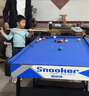 大雄（DAXIONG）兒童木制黑8桌球臺 小型美式英式臺球桌 兒童桌球玩具可折疊 超加大號藍色折疊款1.4m 曬單實拍圖