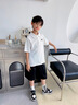 G.DUCKKIDS小黃鴨男童polo衫短袖t恤夏季套裝2025新款男孩大童夏裝半袖上衣 黑色T恤+卡其短褲套裝 140 (建議125-135cm 7-8周歲） 曬單實(shí)拍圖