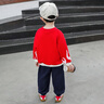 酷樂羊哪吒衣服男童春裝套裝2025新款網(wǎng)紅男孩帥氣時髦潮兒童休閑兩件套 紅色 110 曬單實拍圖