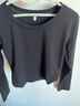 啄木鳥(niǎo)長(cháng)袖t恤打底衫女春秋正肩圓領(lǐng)內搭修身顯瘦休閑百搭上衣 黑色 XL 曬單實(shí)拍圖