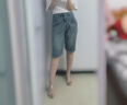 絲柏舍高腰水洗五分褲2025夏裝新款女裝街頭風(fēng)直筒時(shí)尚牛仔褲S52K1301K 曬單實(shí)拍圖