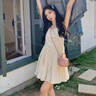 PMOG夏季白月光小清新氣質(zhì)甜美溫柔風(fēng)吊帶連衣裙女修身顯瘦純色裙子 圖片色 L 曬單實(shí)拍圖