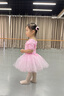 舞東方舞蹈服兒童女春夏短袖芭蕾舞裙女孩幼兒中國舞跳舞衣服女童練功服 粉色（短袖） 105 (身高101-105厘米) 曬單實(shí)拍圖