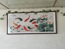 皖西秘境家和萬(wàn)事興中堂掛畫(huà)荷花九魚(yú)圖客廳沙發(fā)背景墻裝飾畫(huà)壁畫(huà)客廳畫(huà) 九魚(yú)聚財圖 有機玻璃180*80+實(shí)木框+富貴點(diǎn)金 曬單實(shí)拍圖