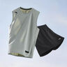 安踏（ANTA）速干運動(dòng)套裝男士夏季款無(wú)袖背心短褲一整套羽毛球健身跑步訓練衣 【背心+logo褲子】花崗灰7208-3 XL /男180 曬單實(shí)拍圖