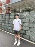 WHIM NASA純棉短袖T恤男女同款夏季百搭休閑青少年潮牌寬松上衣服美式情侶 白色 XL 曬單實拍圖