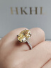 HKHL 925銀黃鉆鴿子蛋戒指女士戒圈簡約百搭時(shí)尚鉆戒婚戒送女朋友禮物 【香檳金】鴿子蛋戒指 港度14-16號 曬單實(shí)拍圖