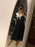 凡小如大碼連衣裙女夏季胖妹妹法式撞色翻領(lǐng)赫本風(fēng)收腰顯瘦氣質(zhì)小黑裙 黑色 XL 【建議115-128斤】 曬單實(shí)拍圖