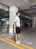 卡賓（CABBEEN）【泡泡紗針織】結(jié)構(gòu)拼接假兩層短褲男2025夏季新款百搭休閑褲 煤黑色01 L /175/50 曬單實(shí)拍圖