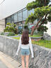 lagogo復(fù)古鉚釘時(shí)髦百搭牛仔褲女拉谷谷2025年夏季新款休閑短褲 淺牛仔藍(lán) L 曬單實(shí)拍圖