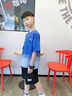 諾佳微淇男童夏季套裝2025新款兒童短袖夏裝運動(dòng)中大童衣服男孩帥氣童裝潮 藍色 160 曬單實(shí)拍圖