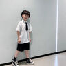 艾卡諾 I.KARNOW男童西裝套裝兒童學(xué)院風(fēng)禮服男孩生日襯衫小學(xué)生大童六一演出夏季 3697白襯衫+3233黑短褲+6100領(lǐng)帶 160 曬單實(shí)拍圖