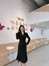 AD春季長袖連衣裙女氣質(zhì)藍色職業(yè)裝西裝裙2025新款收腰包臀魚尾裙 黑色連衣裙 S 曬單實拍圖