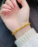 中國黃金（CHINA GOLD）足金小方糖轉運珠黃金手鏈女款純金珠七夕情人節(jié)生日禮物送女友 足金小方糖手串 約2.4g【中金禮盒】 曬單實拍圖