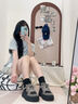 DICKIES2025新款女鞋復(fù)古板鞋女德訓(xùn)鞋女厚底增高時(shí)尚百搭休閑鞋 灰黑 39 曬單實(shí)拍圖