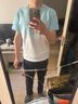 TEEK漸變重磅純棉短袖t恤男裝 青年夏季男士潮流夏天打底衫體恤上衣服 【50S長(cháng)絨棉】JAS5A藍白 S 曬單實(shí)拍圖