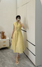 自巧小個(gè)子無(wú)袖通勤襯衫連衣裙女2025夏季新款收腰顯瘦中長(cháng)裙子 奶酪黃 S （3碼） 曬單實(shí)拍圖