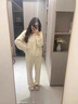 苒琦媽咪孕婦裝時尚休閑套裝春秋款新款洋氣寬松連帽衛(wèi)衣外套闊腿褲兩件套 杏色套裝 L 曬單實拍圖