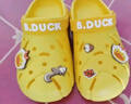 B.Duck小黃鴨童鞋兒童花園鞋男女童卡通家居拖鞋沙灘洞洞鞋5903黃色24 曬單實(shí)拍圖