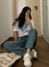 一寸相思粉色純棉短袖夏季t恤女2025新款歐貨寬松半袖體恤顯瘦夏季上衣潮 粉色-流蘇蝴蝶. M 【90-105斤】 曬單實(shí)拍圖