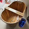 加厚泡澡木桶浴桶全身沐浴桶家用洗澡盆實木熏蒸桶汗蒸桶浴缸 原木款100長60寬65高元寶三箍加 曬單實拍圖