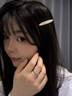 清晨的星星韓版醋酸金標一字夾劉海碎發(fā)夾女2025新款高端側邊夾發(fā)卡夾子頭飾 人魚(yú)姬一對 曬單實(shí)拍圖