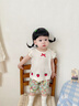 優(yōu)奇嬰兒夏裝女寶寶嬰幼兒洋氣碎花小套裝嬰兒衣服一歲小女孩夏季衣服 夏日小草莓 80 曬單實(shí)拍圖