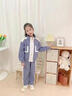 康薇貝女童運動套裝兒童衣服小孩春裝6-12歲中大童休閑外套直筒褲兩件套 灰藍套裝 130碼建議身高120左右 曬單實拍圖