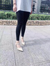 女士單鞋沒(méi)有后跟的女皮鞋透明一字帶涼拖鞋細跟夏季尖頭高跟鞋包頭半拖鞋半托 米白色水鉆款 38 曬單實(shí)拍圖