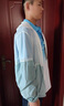 啄木鳥(niǎo)冰絲防曬衣男士夏季薄款透氣連帽釣魚(yú)騎行休閑戶(hù)外男款夾克外套 上白下藍色 XL 曬單實(shí)拍圖