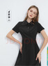 朗姿法式輕禮服通勤小黑裙夏新品短袖黑色中長款襯衫連衣裙女裙子 黑色 M 160/80A 曬單實(shí)拍圖
