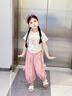 靚貝城堡女童夏裝套裝2025新款小童洋氣時髦兒童衣服女寶寶夏季短袖兩件套 紫色 110 曬單實拍圖